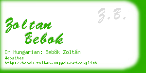 zoltan bebok business card
