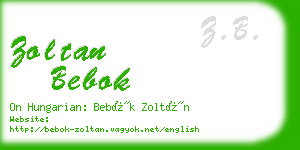 zoltan bebok business card